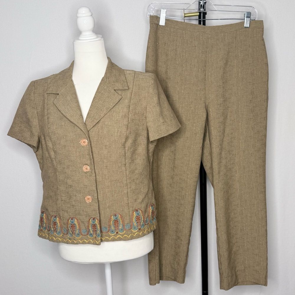 Sag Harbor Embroidered Two-Piece Set